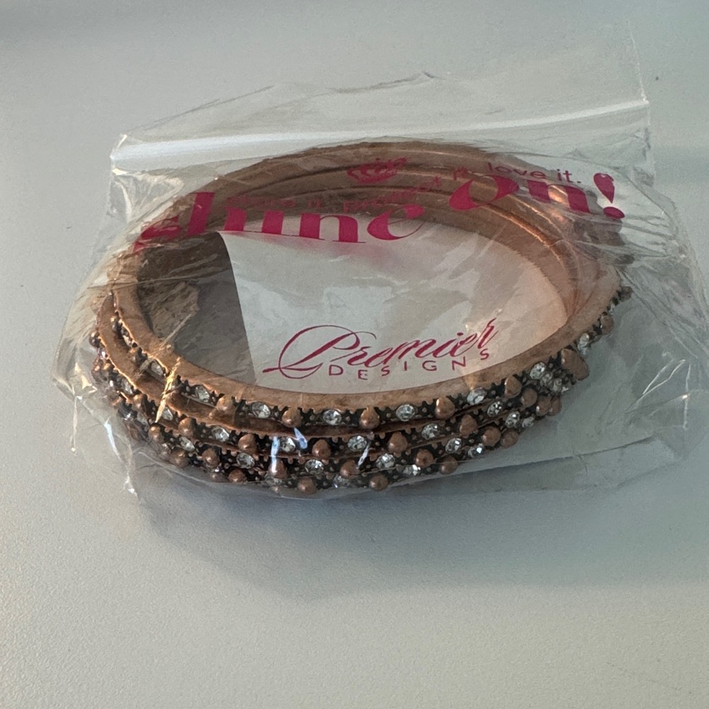 Premier Designs Rose Gold and Silver Bracelet Set